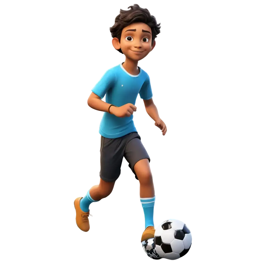 Realistic-3D-Indian-Kid-Avatar-Playing-Football-PNG-Image