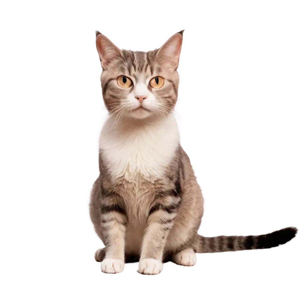 the cat isolated on white background