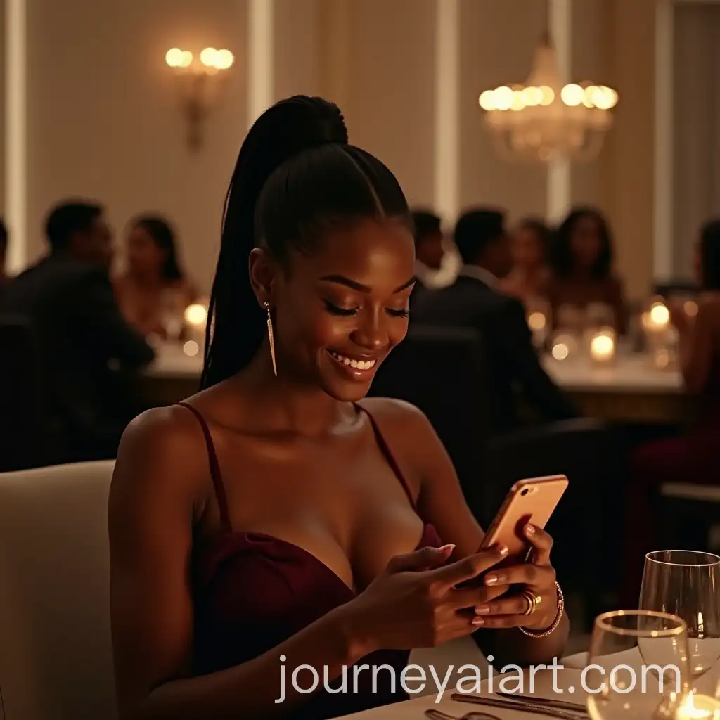 Elegant-Black-Woman-Enjoying-a-Chic-Event-in-aAI-Image-Prompt-Expansion-Luxuriously-Decorated-Modern-Living-Room