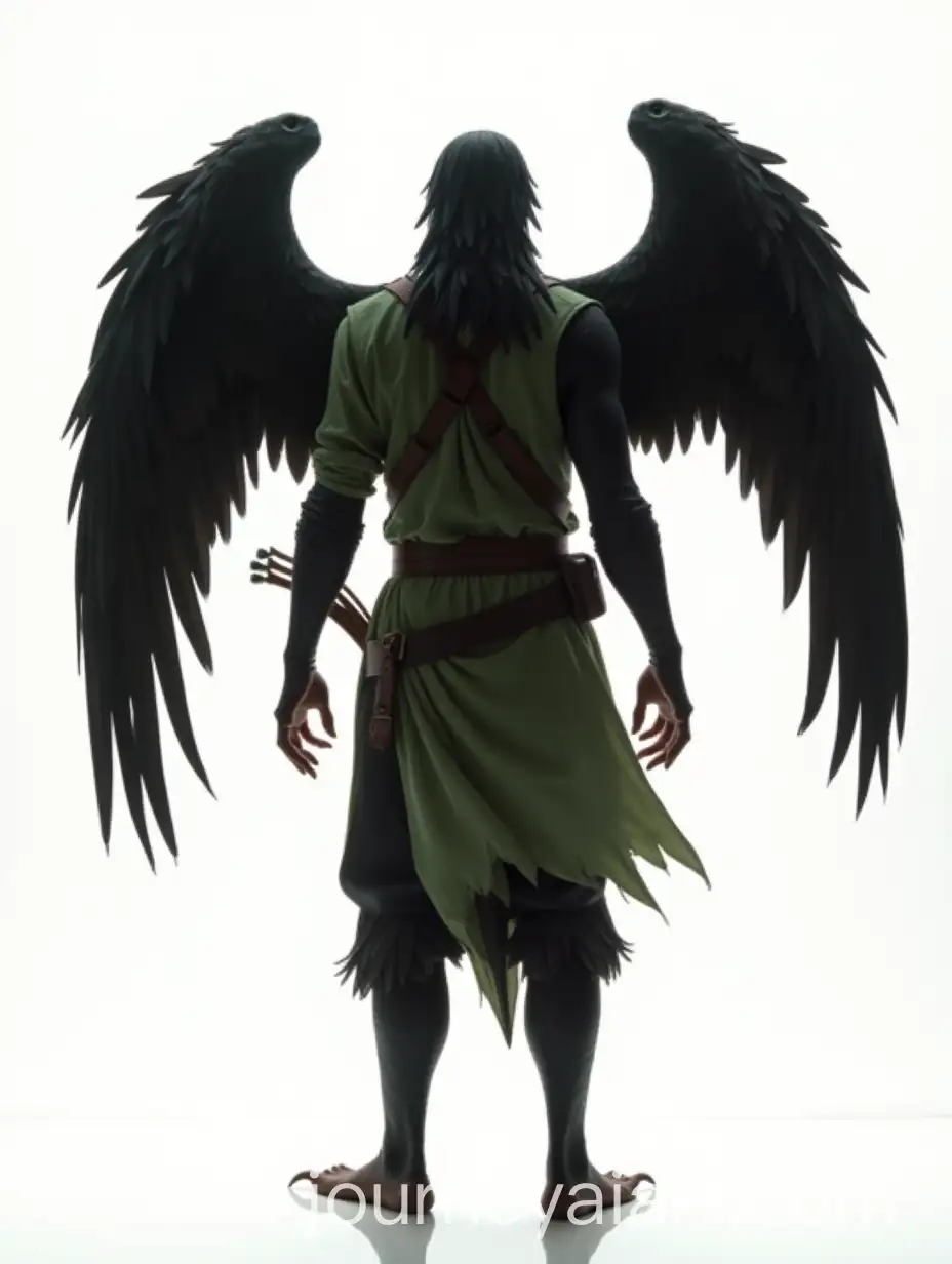 Fantasy-Human-Tengu-withAI-Image-Prompt-Expansion-Black-Feathers-and-Green-Ranger-Tunic