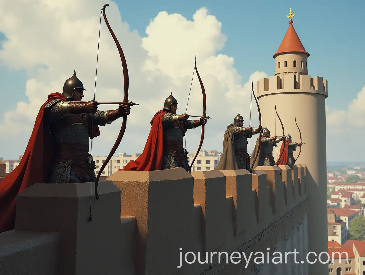 ArchersAI-Image-Prompt-Expansion-Defending-the-Castle-Wall-at-Sunset