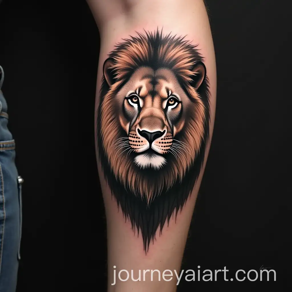 Tattoo-Design-Featuring-Leon-with-Intricate-Detailing