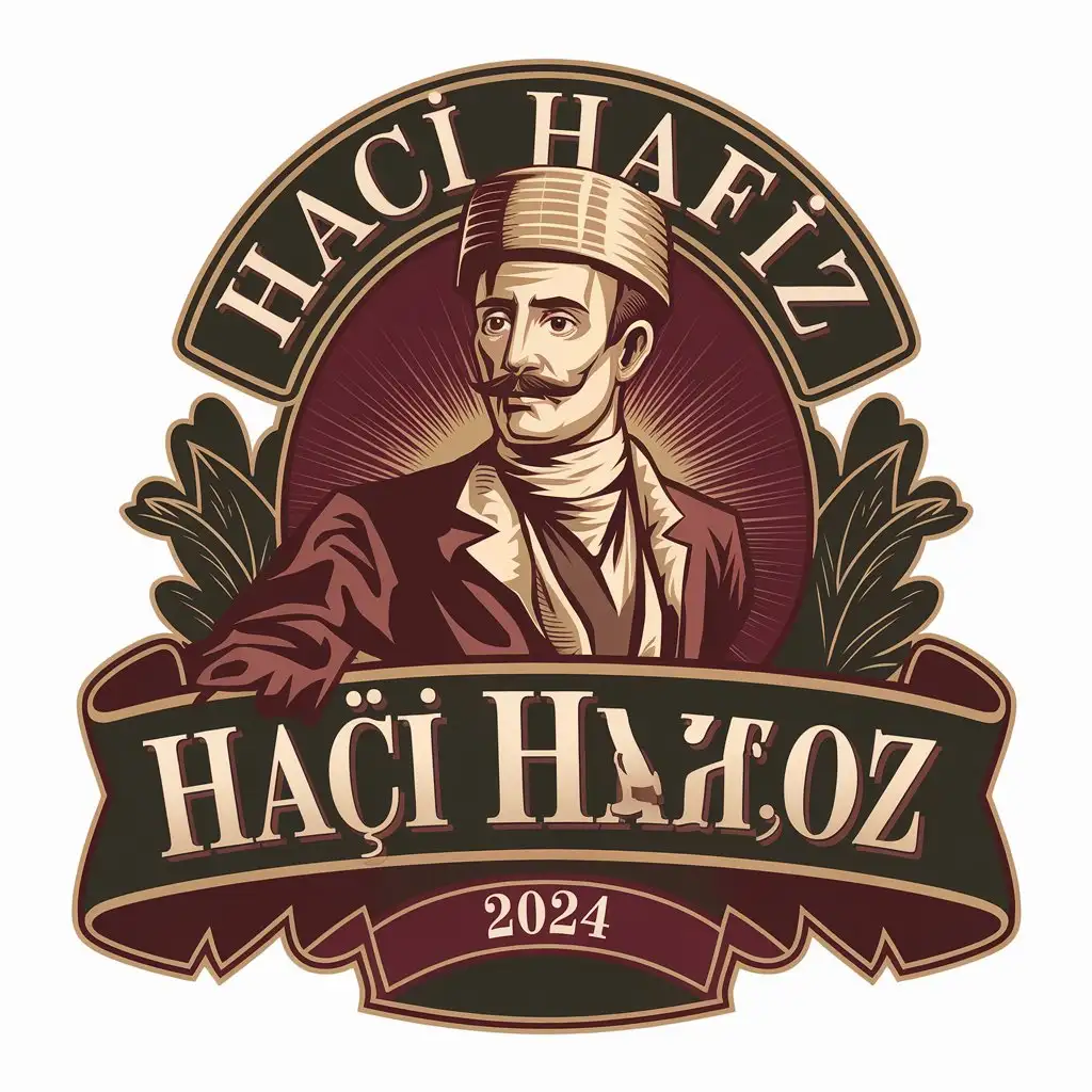 LOGO Design For Hac Hafz Ottoman Gentleman Figure with Traditional Colors and Elegant Script