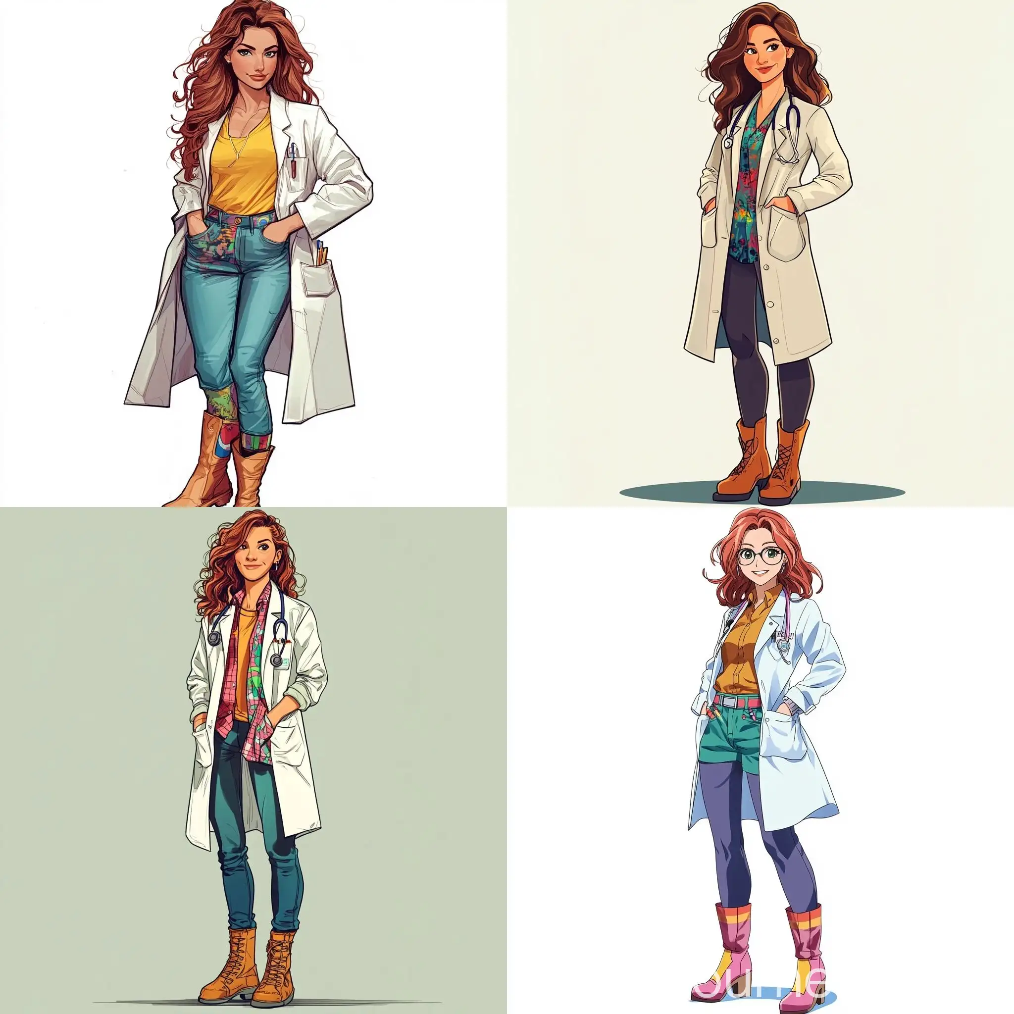 Eccentric-Female-Psychiatrist-in-Colorful-Street-Clothes-and-Boots