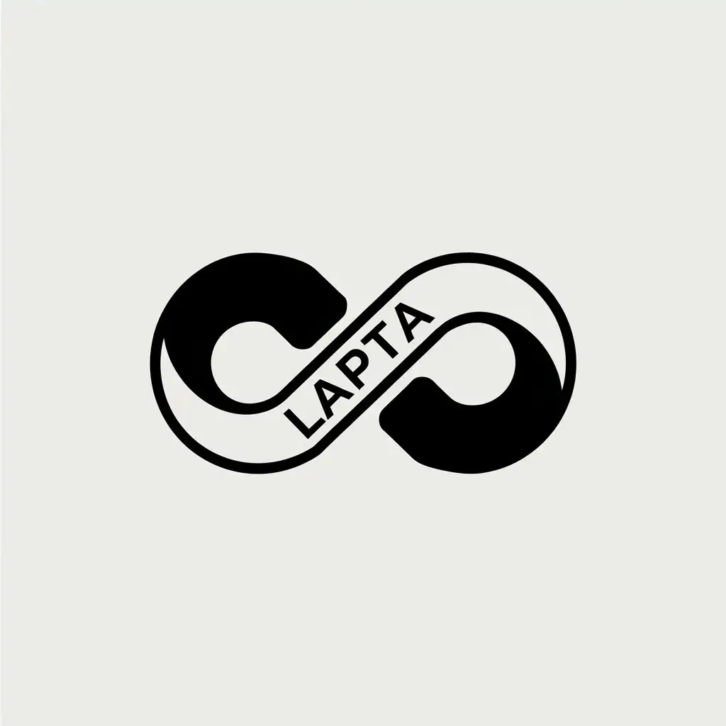 LOGO Design for LapTa Minimalistic Infinity Symbol on Clear Background