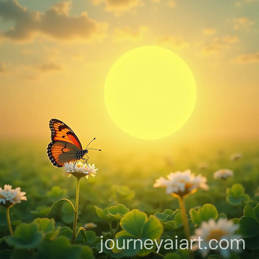 Smiling-Sun-AboveAI-Art-Prompt-Expansion-a-Butterfly-on-a-Field-of-Clover