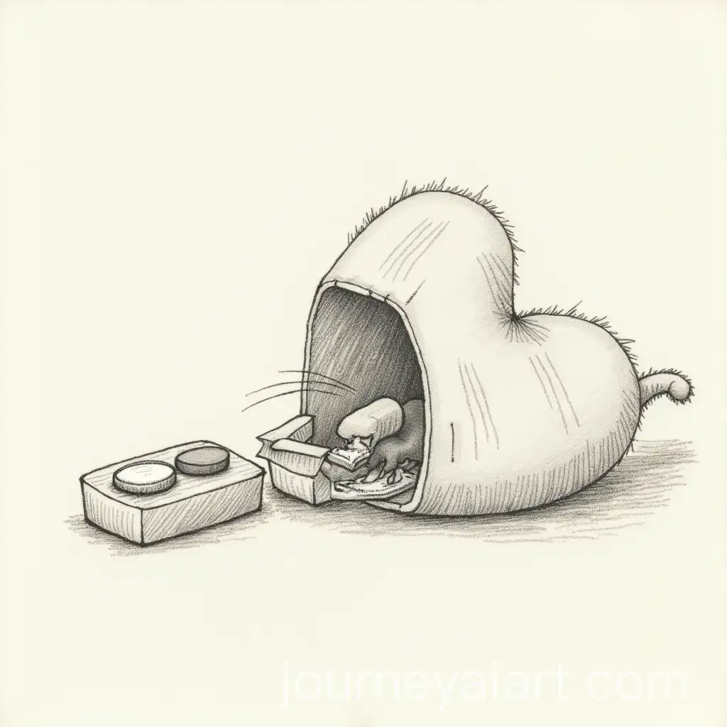 13-Cats-Emerging-from-an-Unpacked-Capsule-Tablet-in-Pencil-Drawing-Style