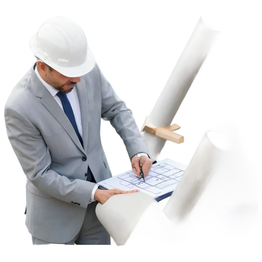 Modern-Construction-Engineer-Drawing-Plan-PNG-Image