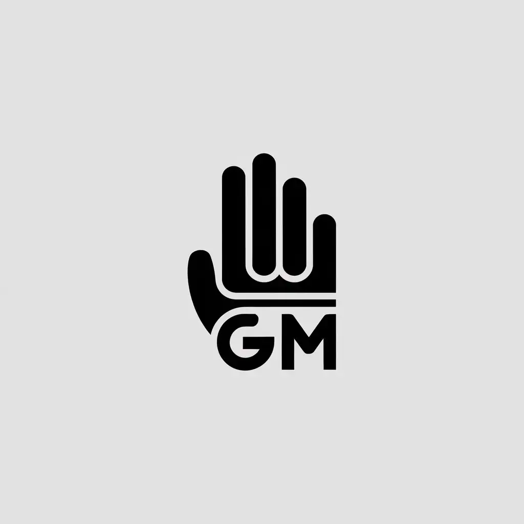 LOGO Design for GM Minimalistic Hand Waving Symbol on Clear Background