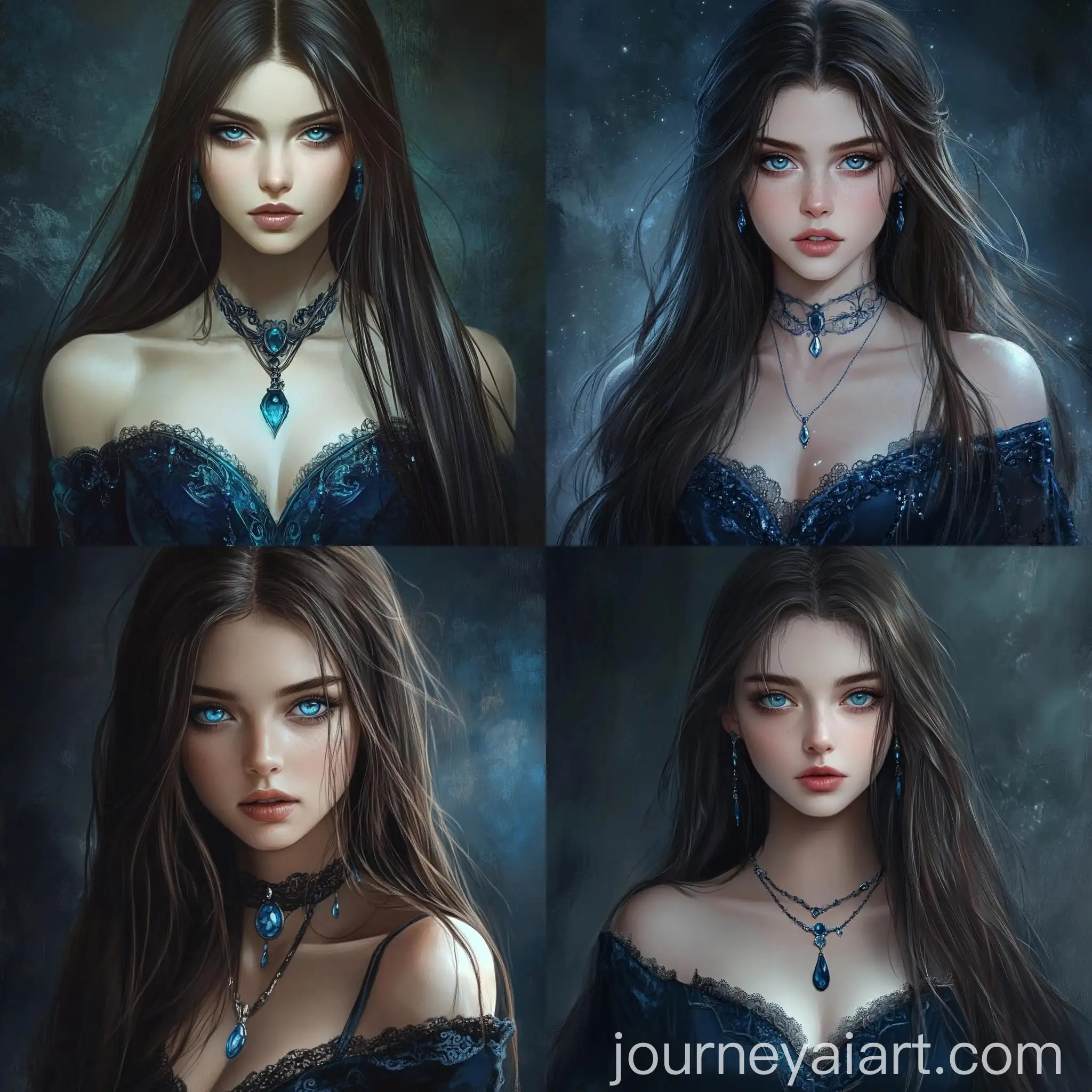Dark-Fantasy-Portrait-of-a-Pale-Vampire-Girl-with-Long-Dark-Brown-Hair-and-Blue-Jewelry