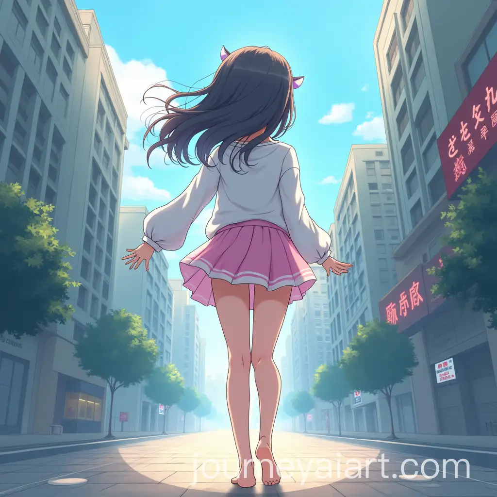 Anime-Girl-Walking-Barefoot-in-Urban-Setting