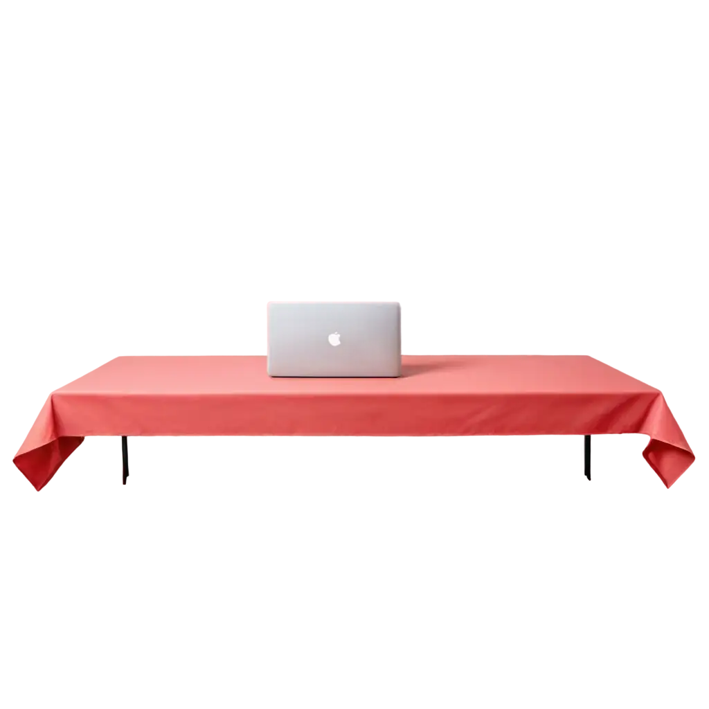 PNG-Image-of-a-Table-and-Laptop-with-a-Colored-Tablecloth-HighQuality-Visual-for-Multiple-Applications