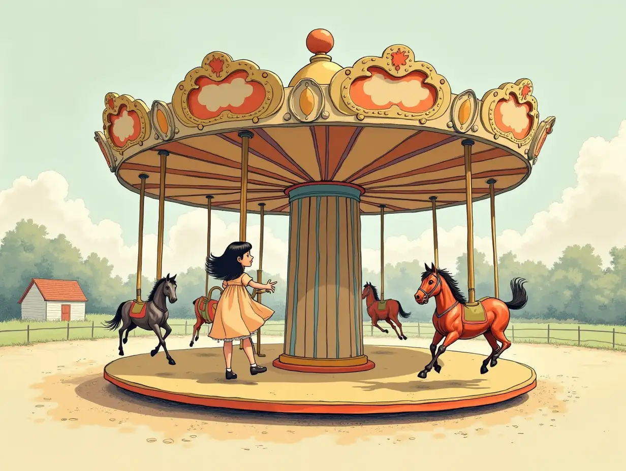Whimsical-Girl-Spinning-on-Playground-MerryGoRound-in-Daniel-Clowes-Style