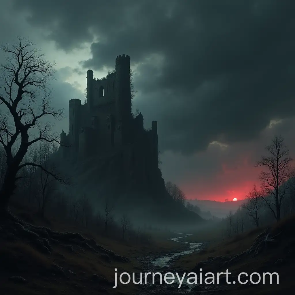 Mysterious-Ruins-of-a-Castle-in-a-Stormy-Landscape