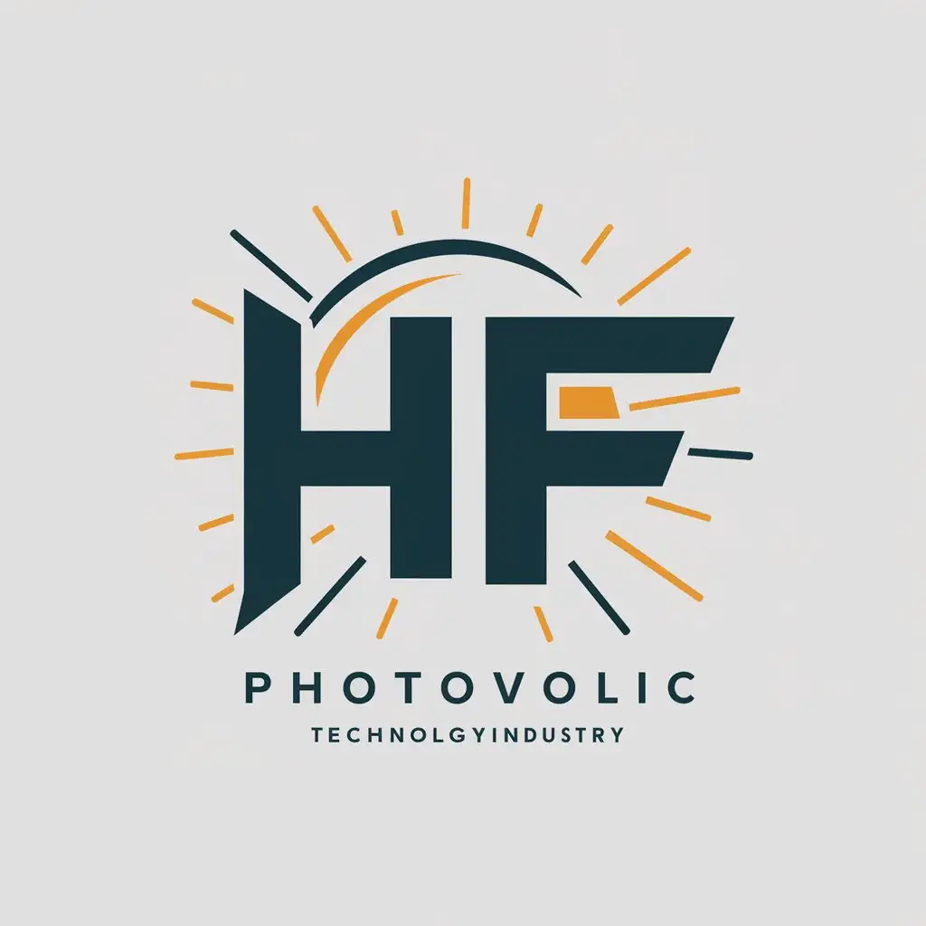 a vector logo design,with the text "HF", main symbol:photovoltaic,complex,be used in Technology industry,clear background