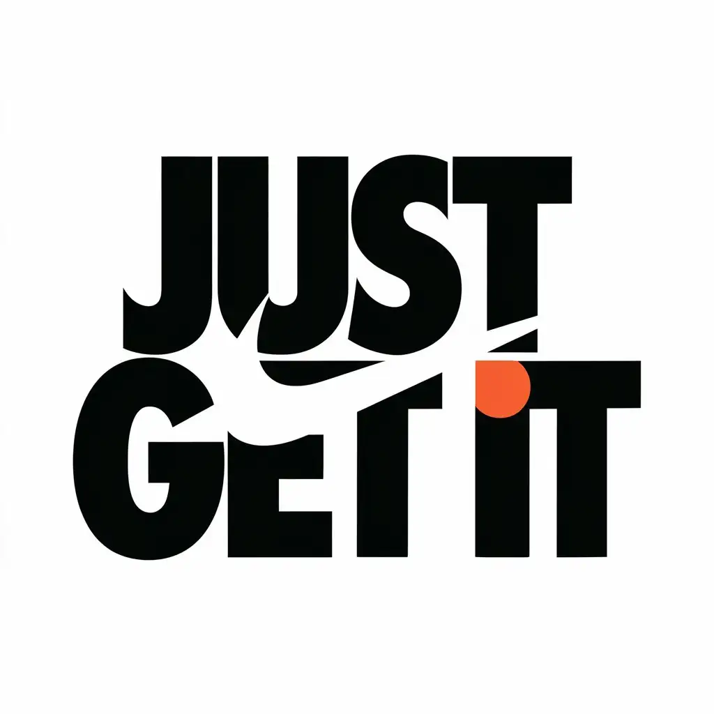 LOGO Design for Just Get It Vector Design with Nike Logo Inspiration and Clear Background