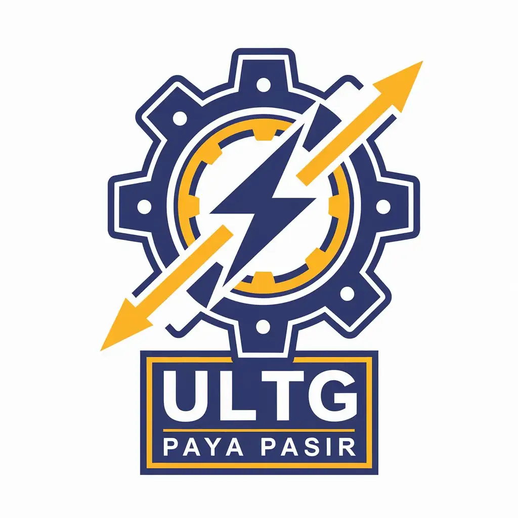 LOGO-Design-for-ULTG-PAYA-PASIR-Industrial-Gears-with-Lightning-and-Interconnected-Hands