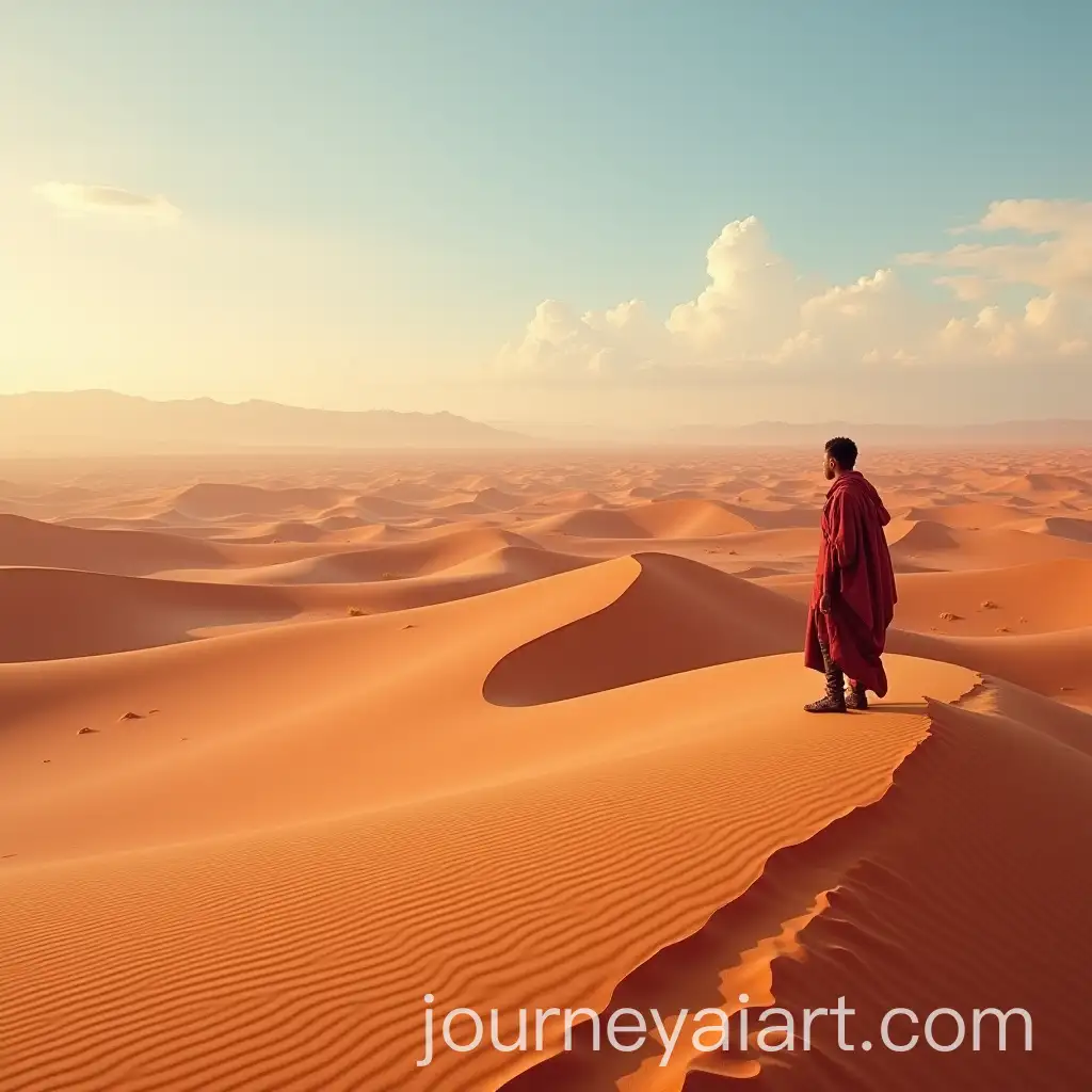 Man-Standing-in-the-Desert-with-Vibrant-UltraRealistic-Colors