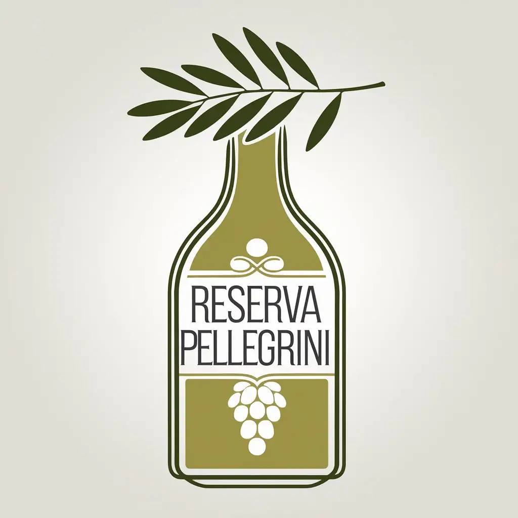 LOGO Design for Reserva Pellegrini Minimalist White Wine Bottle with Olive Tree