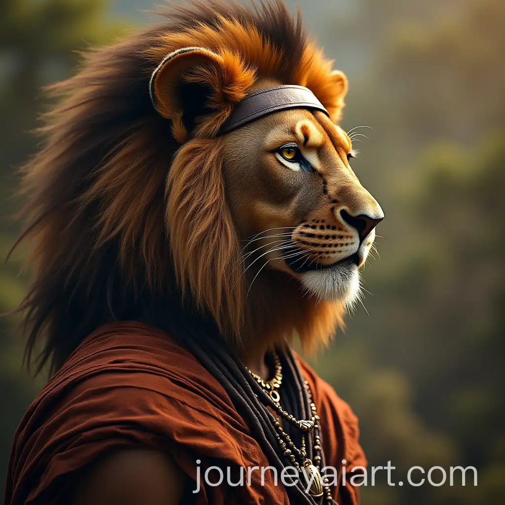 African-Warrior-with-LionAI-Art-Prompt-Expansion-Headgear-in-Traditional-Battle-Attire