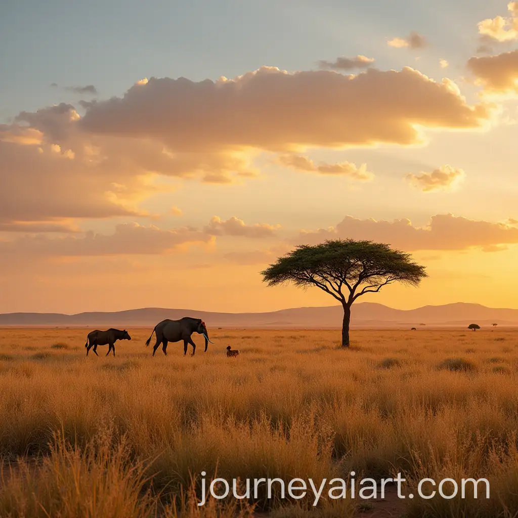 Vibrant-African-Savanna-Landscape-in-Watercolor