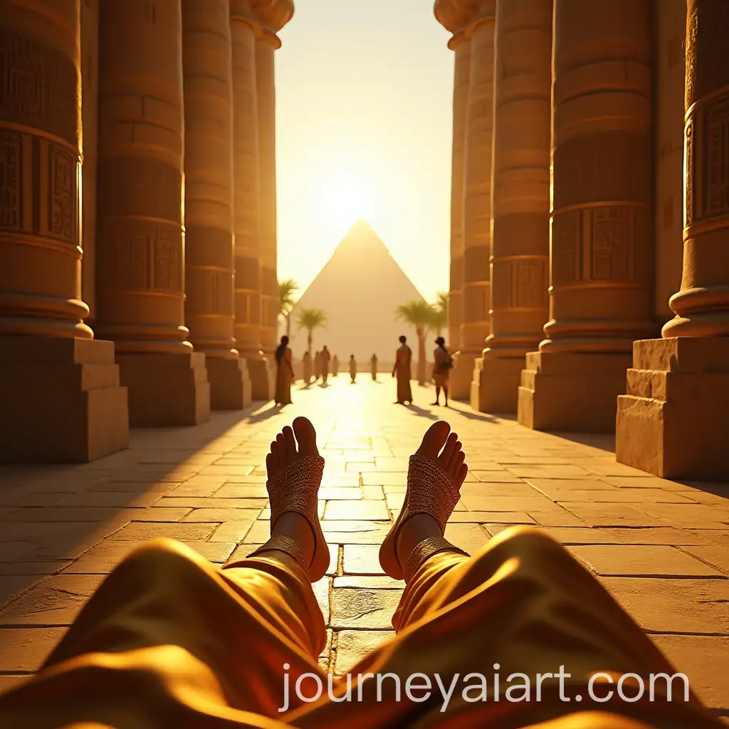 Pharaoh-Waking-Up-in-Ancient-Egypt-with-Royal-Garments-and-Pyramid-View