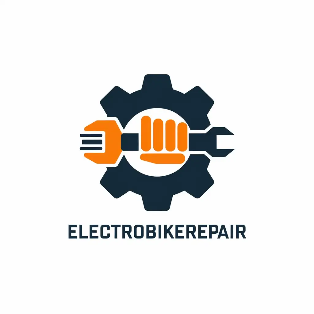 LOGO Design for ElectroBikeRepair Gear and Wrench in Action with Construction Industry Vibe