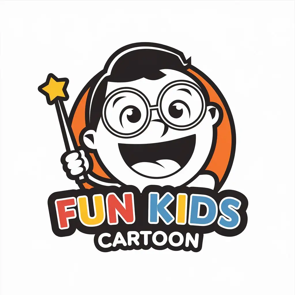 LOGO Design for FUN KIDS CARTOON Vector with Cartoon Theme for Entertainment Industry