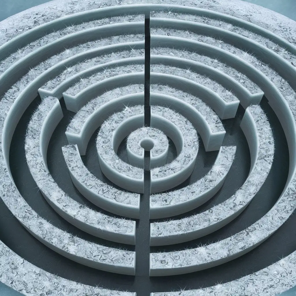 Aerial-View-of-Intricate-3D-Ice-Maze