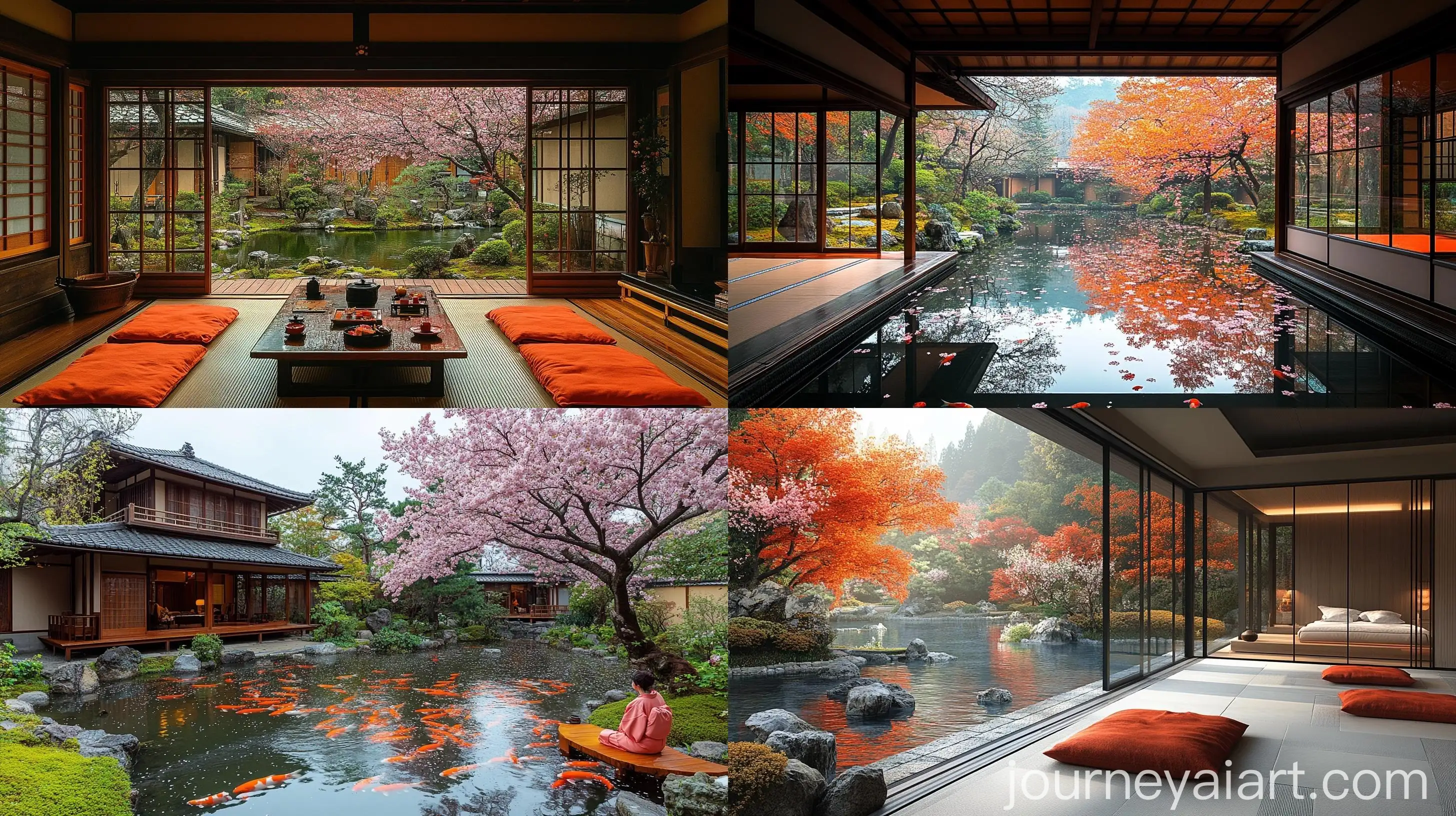ZenInspired-Room-Overlooking-Traditional-Japanese-Garden-with-Cherry-Blossoms-and-Koi-Pond