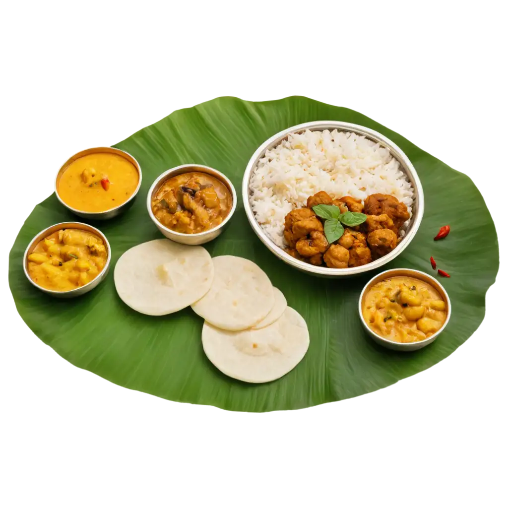 South-Indian-Meal-on-Banana-Leaf-PNG-Image-for-Authentic-Culinary-Visuals