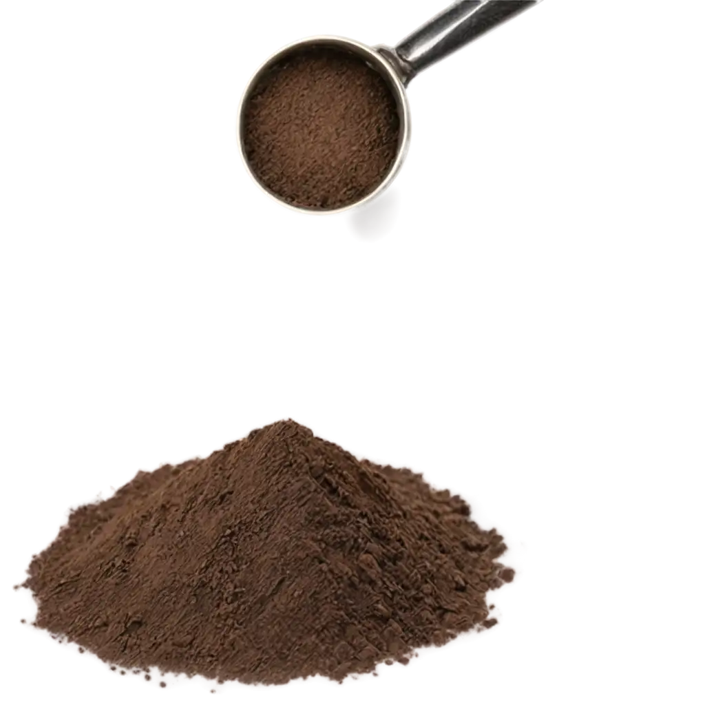 Top-View-Coffee-Powder-White-Clipping-PNG-Image-Perfect-for-Culinary-Blogs-and-Coffee-Shop-Menus