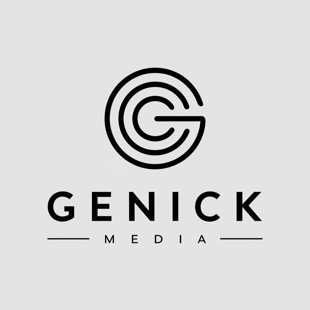 LOGO Design For GENICK MEDIA Content Creation Symbol in Technology Industry