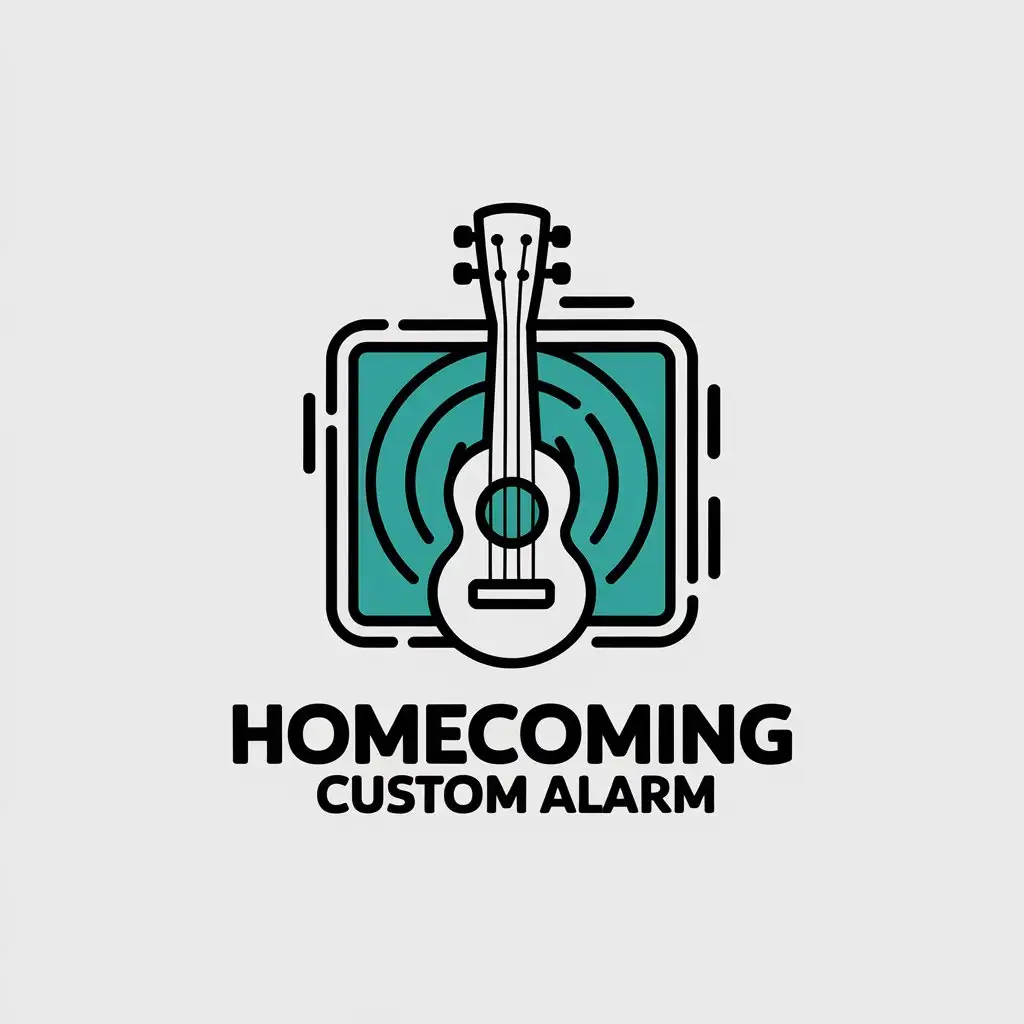 LOGO Design for Homecoming Custom Alarm Ukulele Cellphone Alarm Symbol in Modern Style for Technology Industry