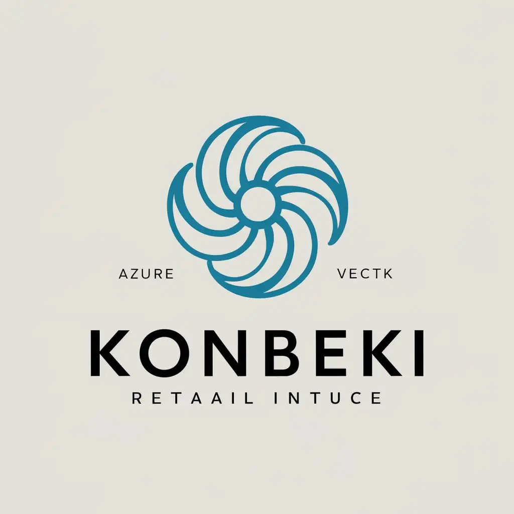 a vector logo design,with the text "konbeki", main symbol:Azure color ,chic design,Moderate,be used in Retail industry,clear background