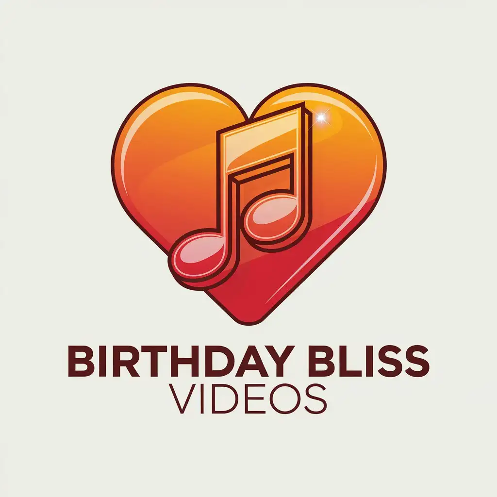 LOGO-Design-for-Birthday-Bliss-Videos-Heart-with-3D-Music-Sign-Clear-Background