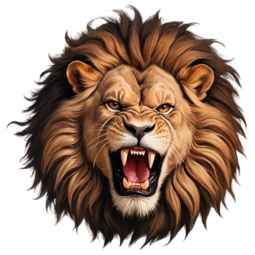 Angry-Lion-Illustration-in-PNG-Format-A-Stunning-Top-View-Image-for-All-Your-Design-Needs