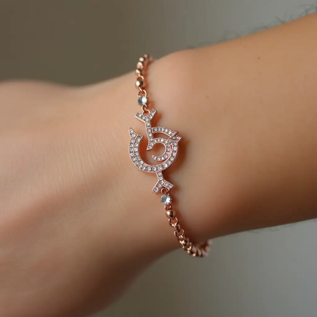 Delicate-Rose-Gold-Bracelet-with-Art-Deco-Transgender-Symbol-Motif