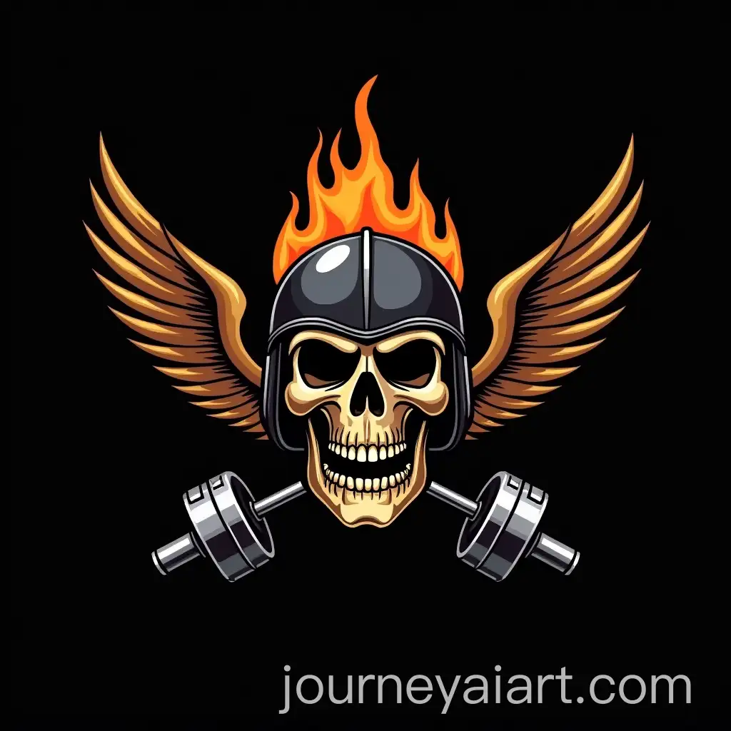 Vector-Biker-Emblem-with-Burning-Skull-and-Pistons-on-Black-BackgroundAI-Art-Prompt-Expansion