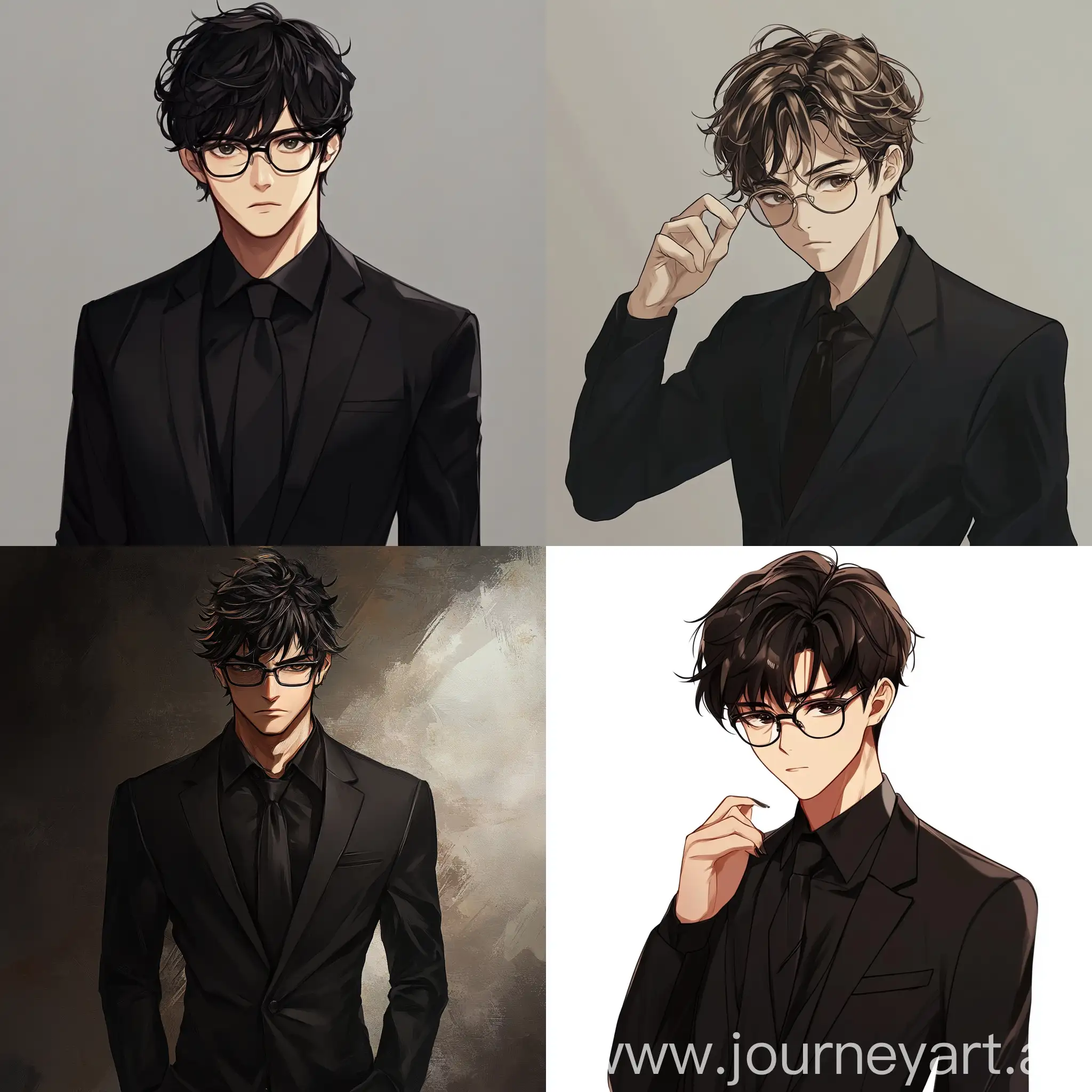 Young-Anime-Man-in-Stylish-Black-Suit-and-Glasses