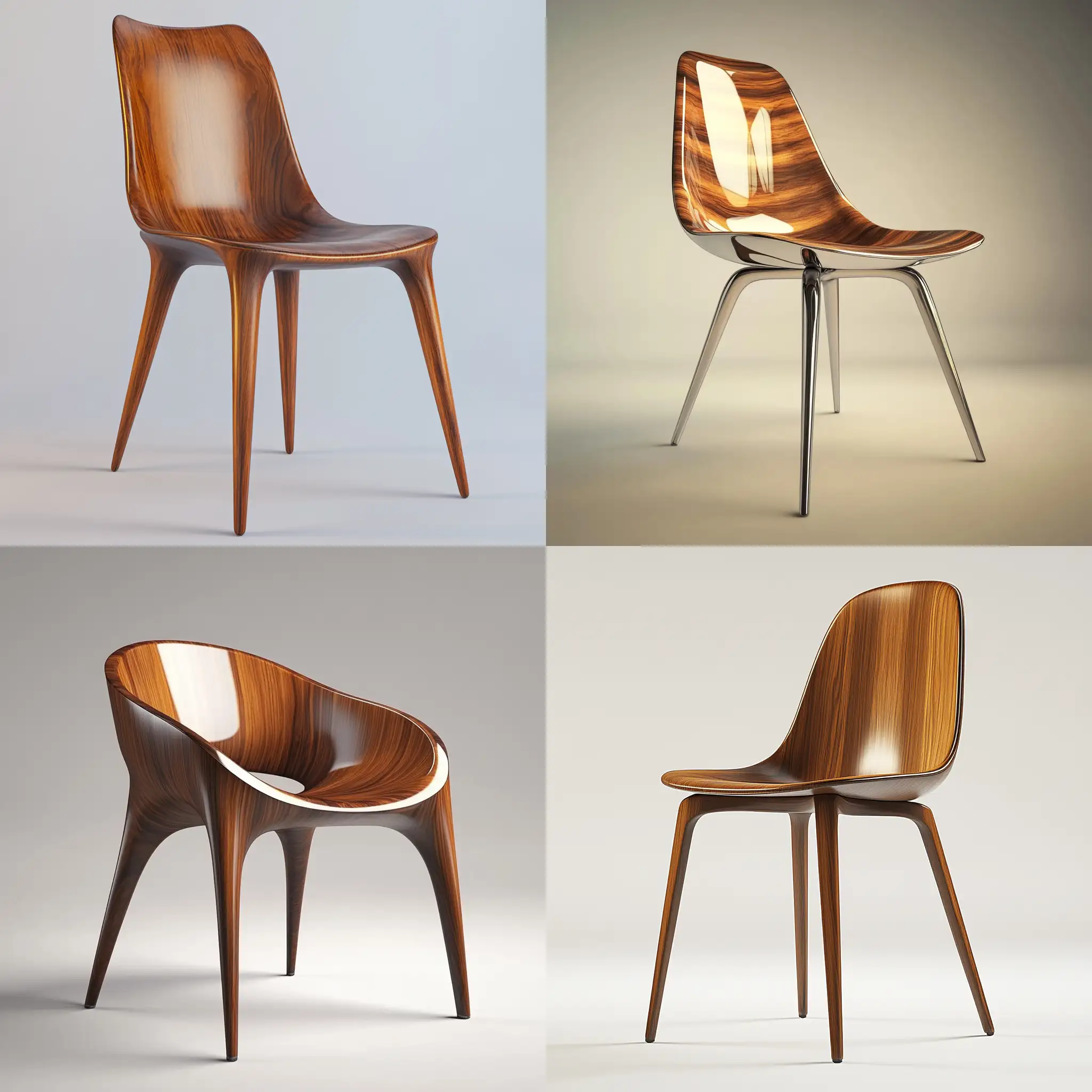 Elegant-Hyperrealistic-Modern-FiveLegged-Chair-with-Polished-Wooden-Textures