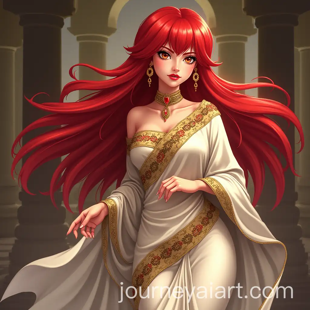 Rias-Gremory-in-Traditional-Indian-Saree-Portrait