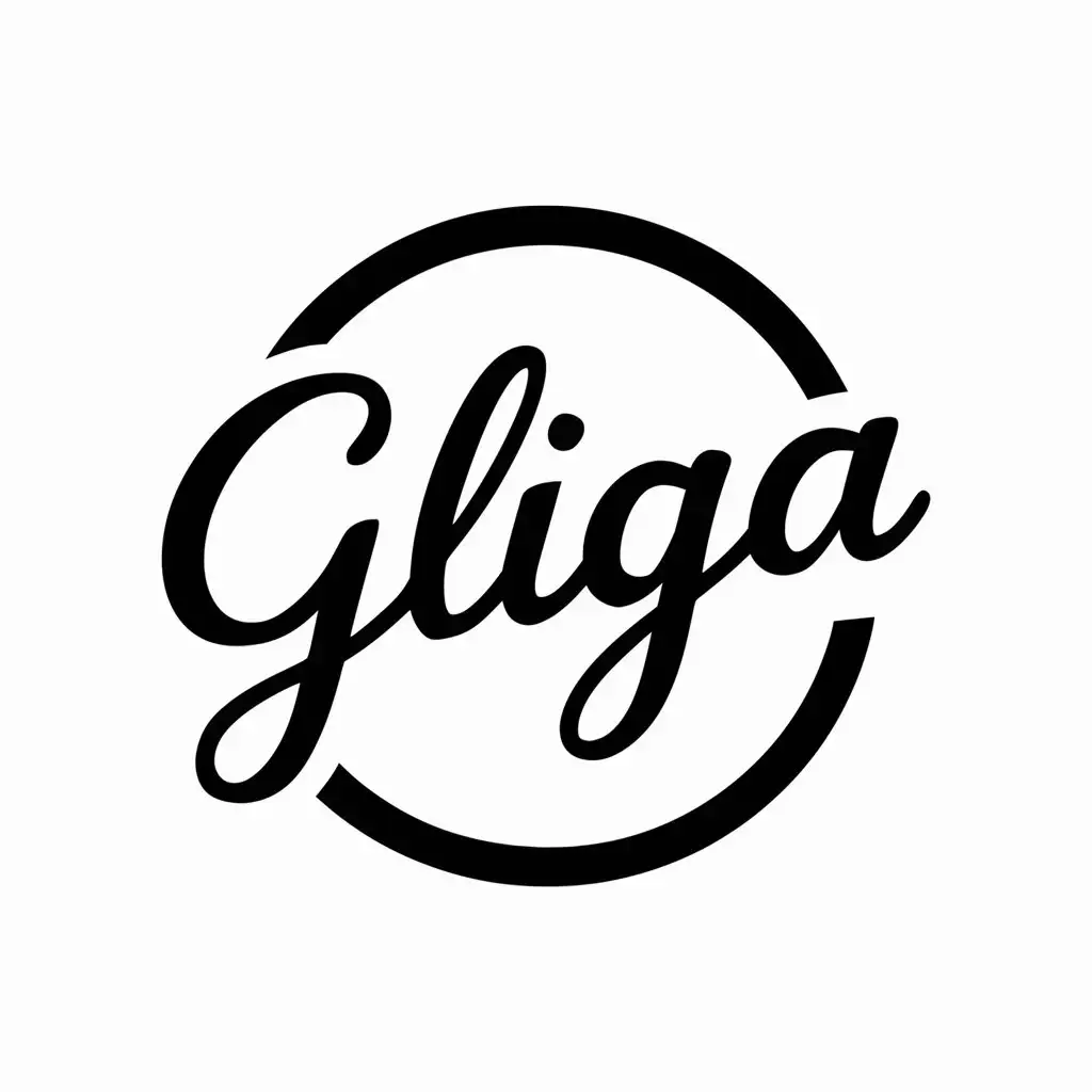 LOGO Design For GliGA Black Circle with Elegant Cursive Text for Home Family Industry