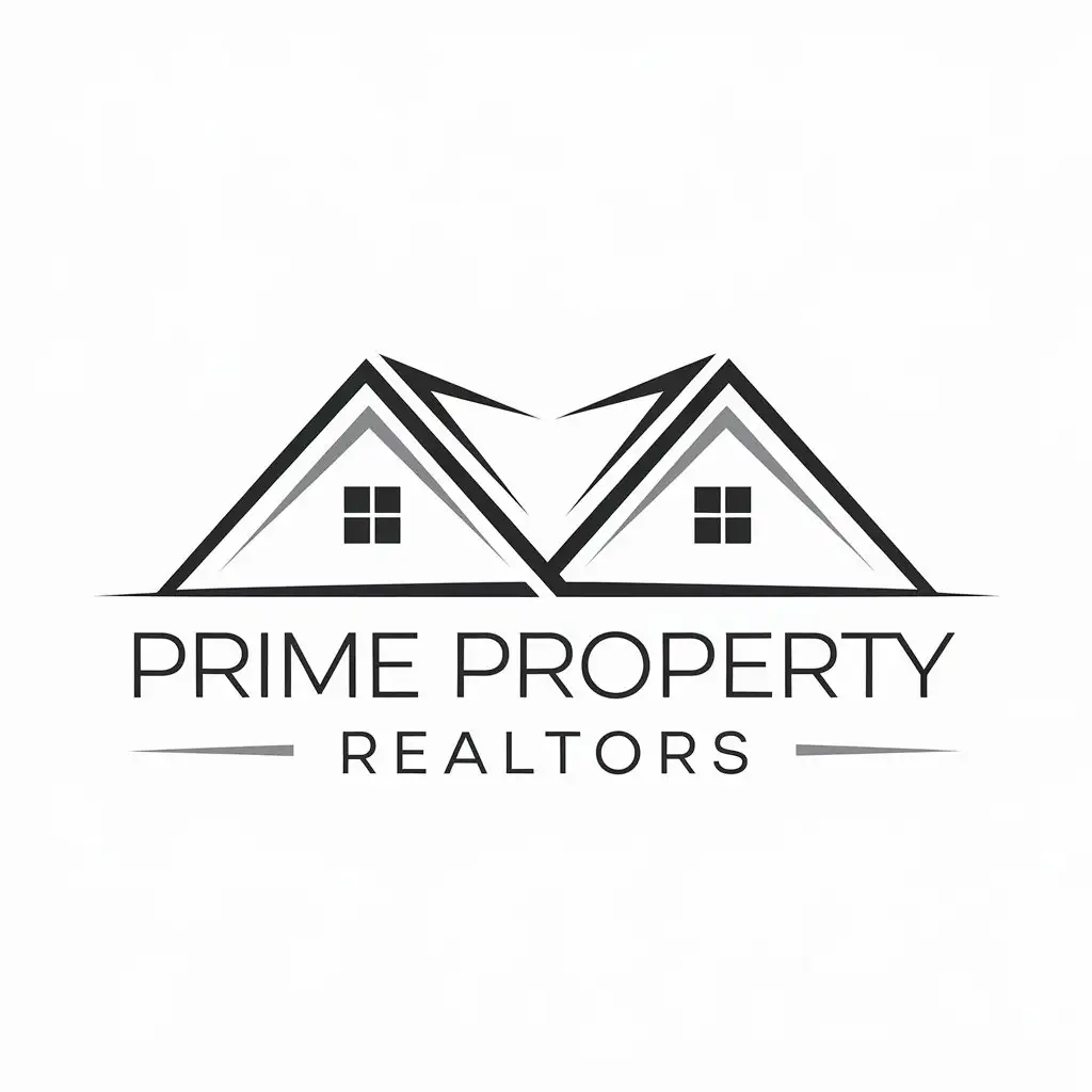 LOGO Design For Prime Property Realtors House Symbol in Minimalistic Style