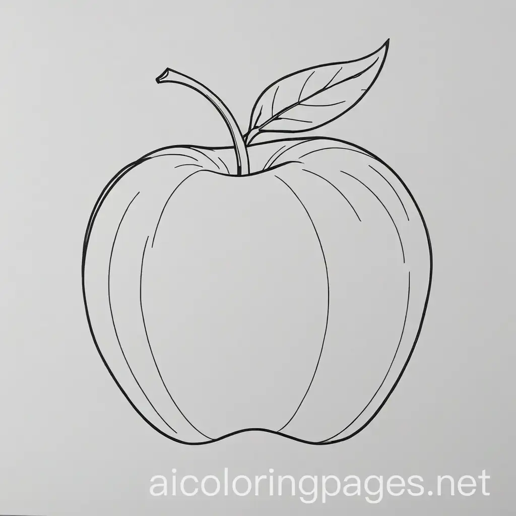 Simple-Apple-Coloring-Page-for-Kids-Black-and-White-Line-Art-on-White-Background