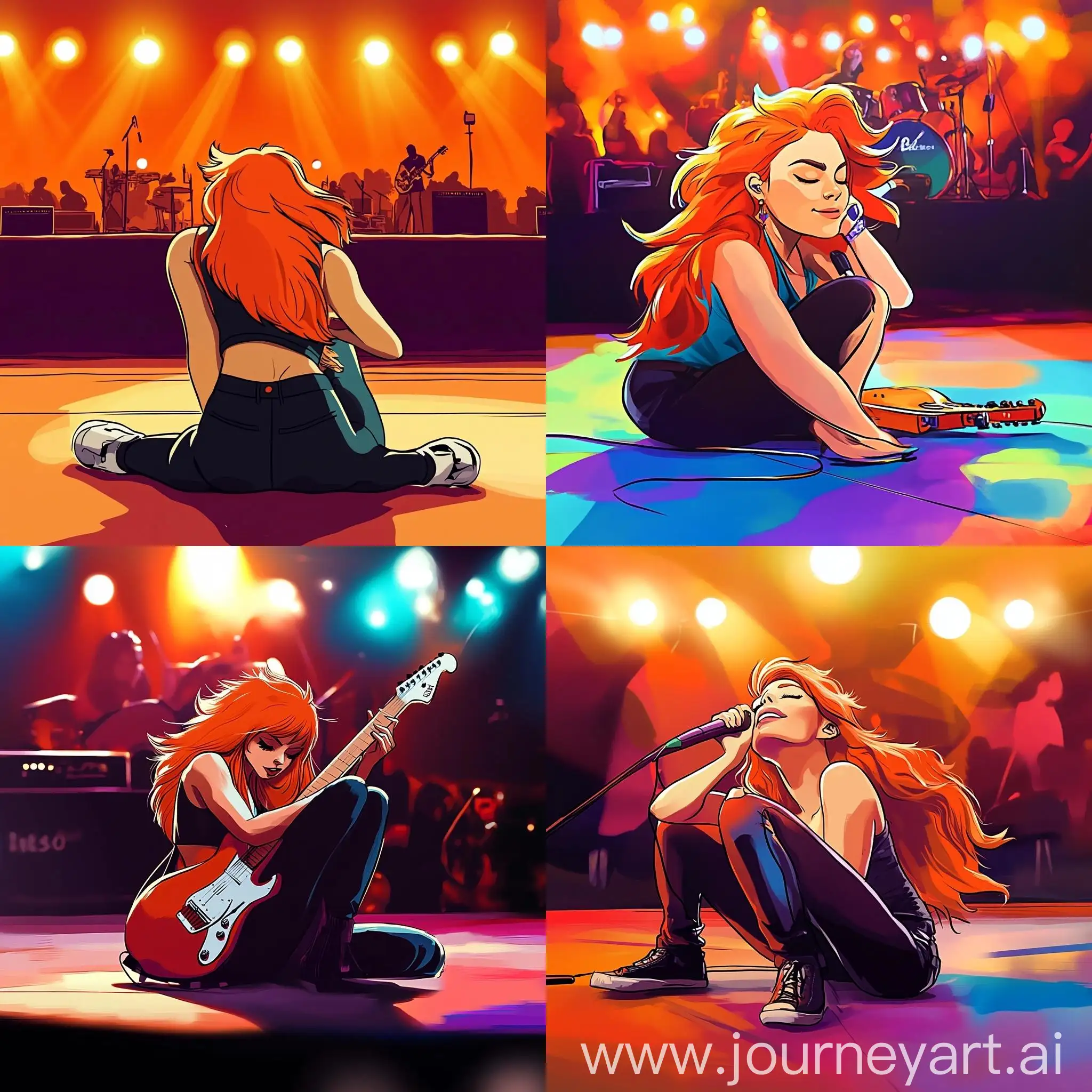 Rock-Concert-Schedule-Poster-with-Ginger-Female-Performer