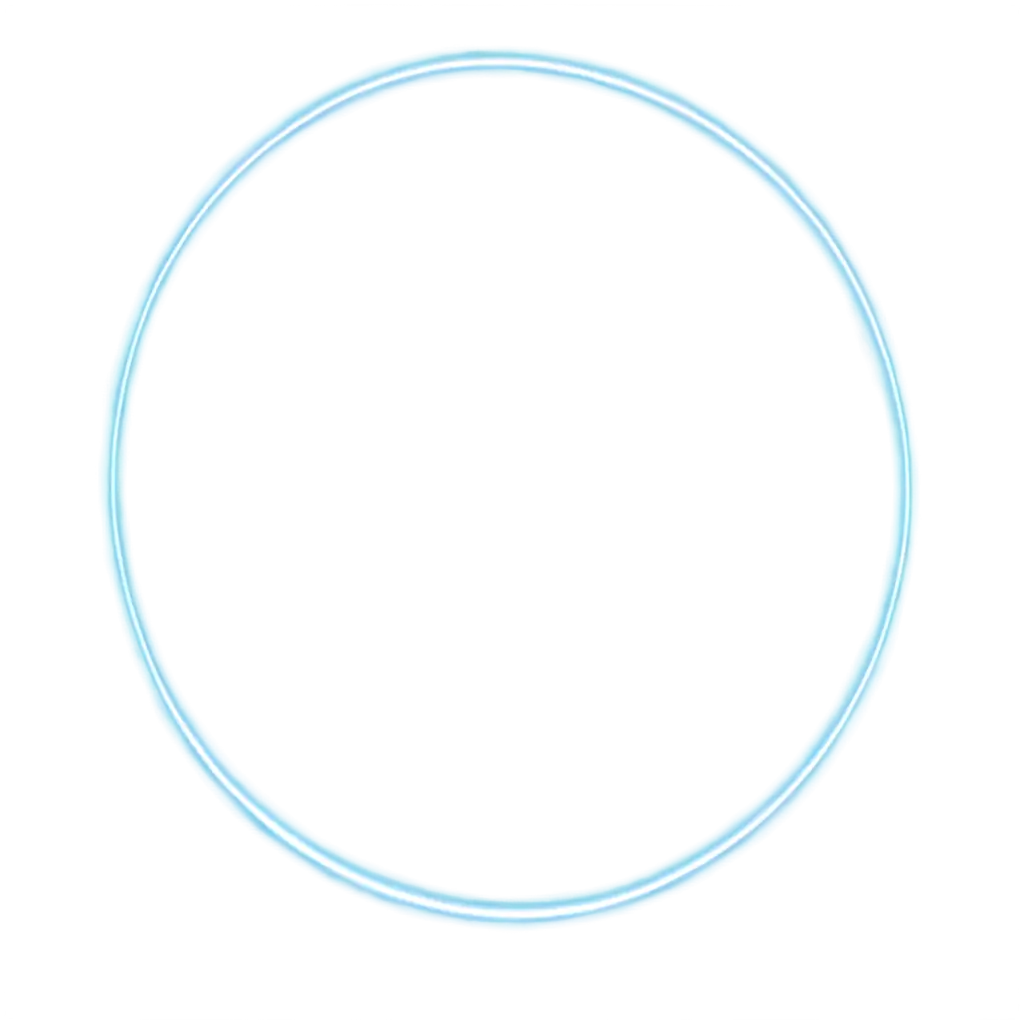 A futuristic projection with a vertical glowing halo effect, with no text or numbers displayed. The design features a clean, minimal glowing ring or light circle, creating a high-tech, holographic effect. The background is fully transparent, allowing the glowing projection to stand out clearly without any additional elements or text.