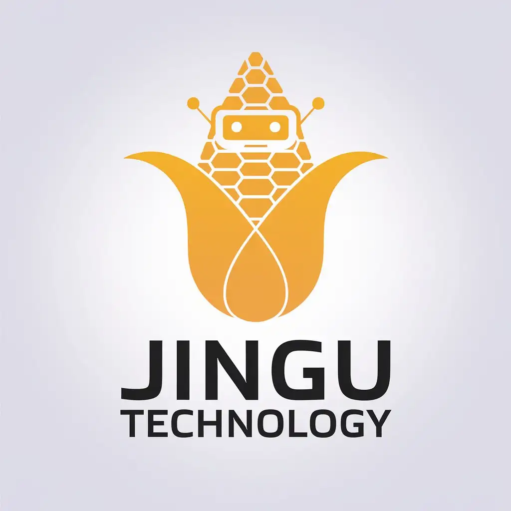 a vector logo design,with the text "Jingu Technology", main symbol:Technology/network/corn/robot,Moderate,be used in Internet industry,clear background