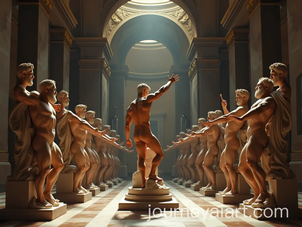 MichelangeloInspired-Sculpted-Athletes-in-a-Grand-Modern-Gym