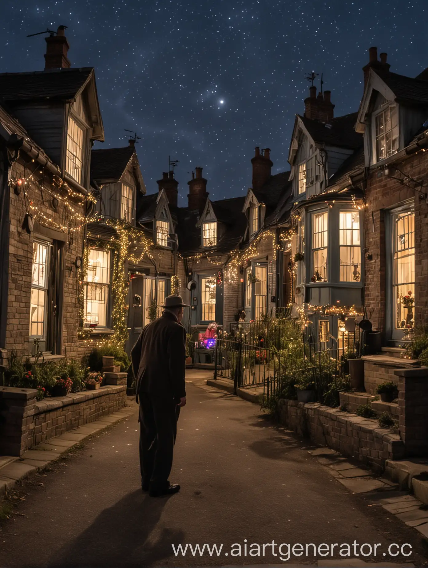 A whirl of houses and magical lights, and Charlie Chaplin is sticking his head out of some of the house windows towards us